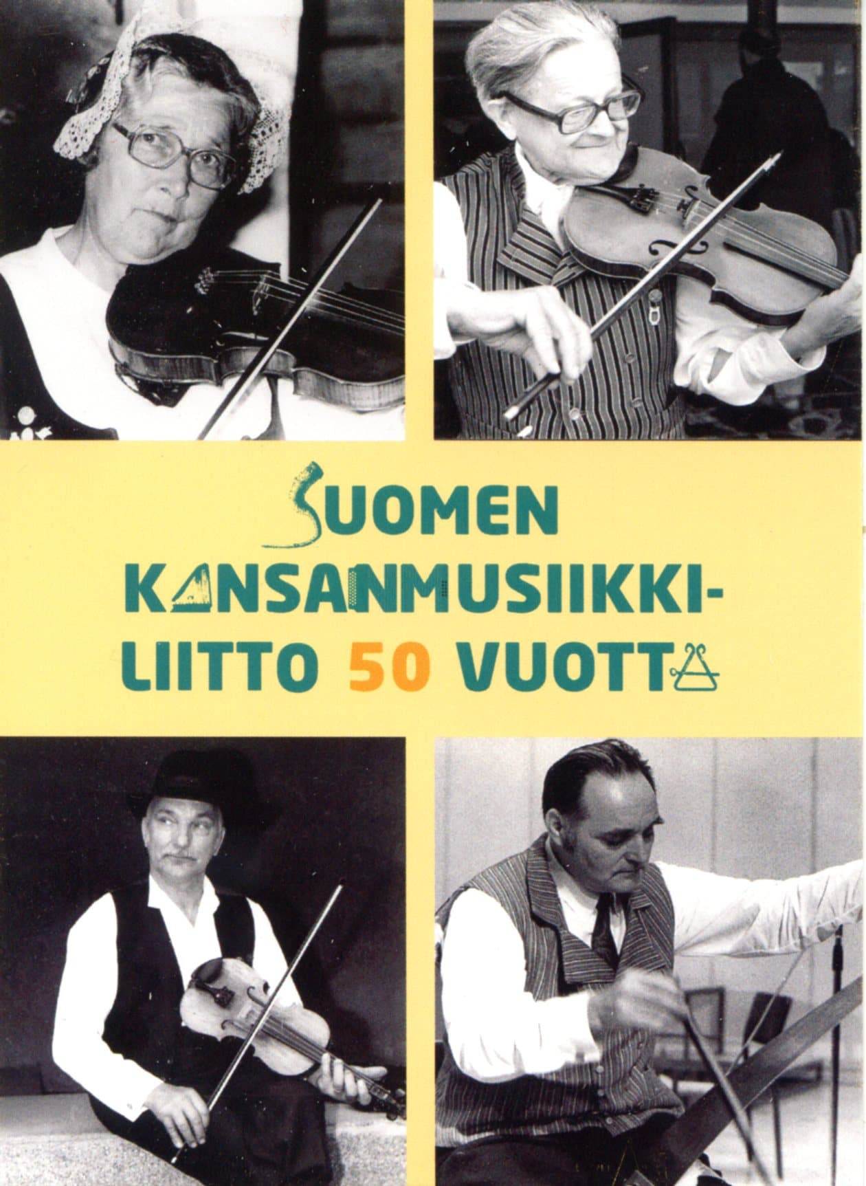 Suomen Kansanmusiikkiliitto 50 vuotta -kortti - oltermanneja